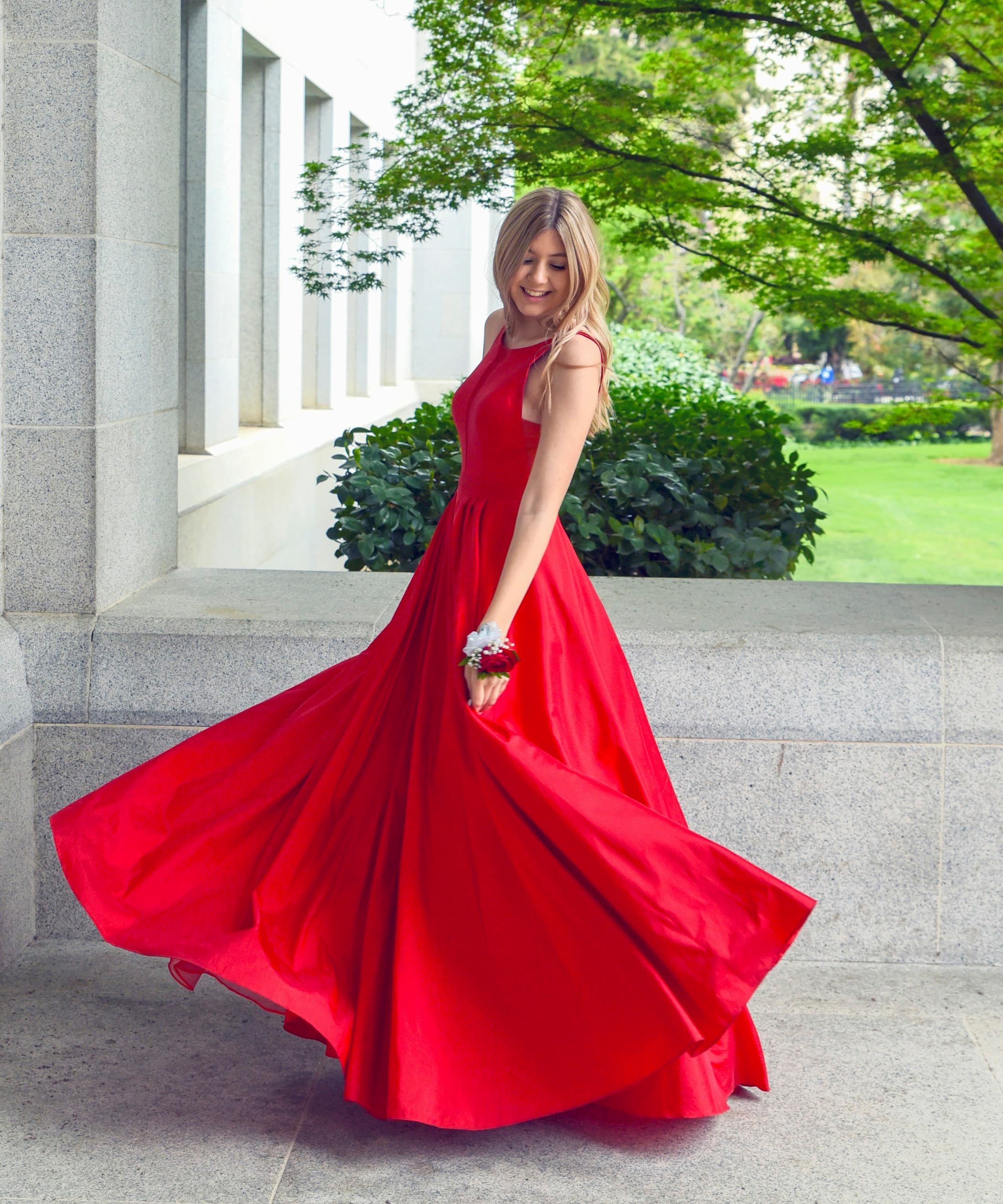 Elegant red dress — ladies boutique fashion