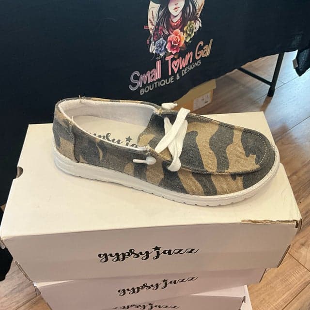 Camo Slip-ons product photo from Small Town Gal Boutique Square storefront